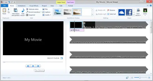 diseño de windows movie maker