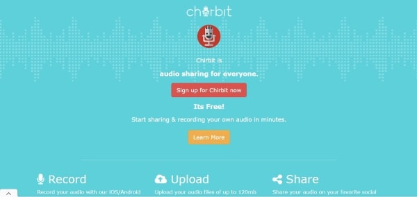 برنامج التسجيل chirbit