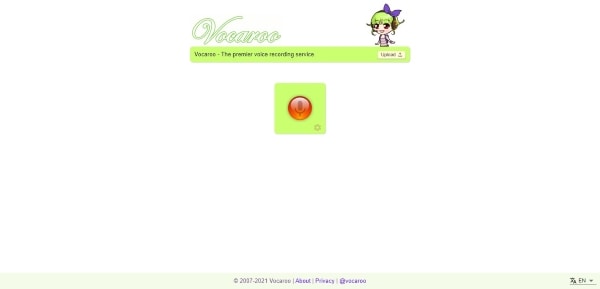 برنامج تسجيل الصوت عبر الإنترنت vocaroo