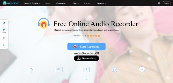 برنامج تسجيل الصوت عبر الإنترنت مجاني apowersoft 