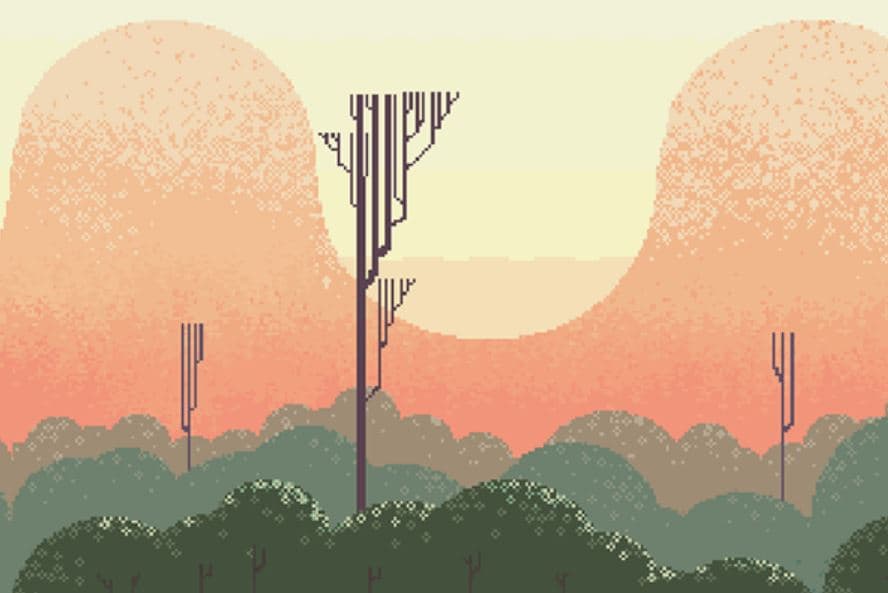 pixel art hill background