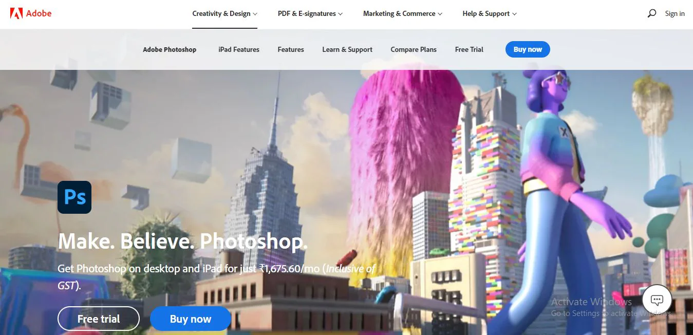 برنامج photoshop لفن البكسل