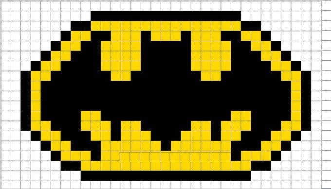pixel art template batman