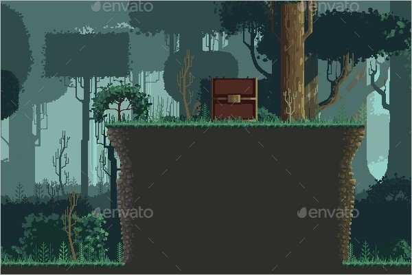 pixel art template forest