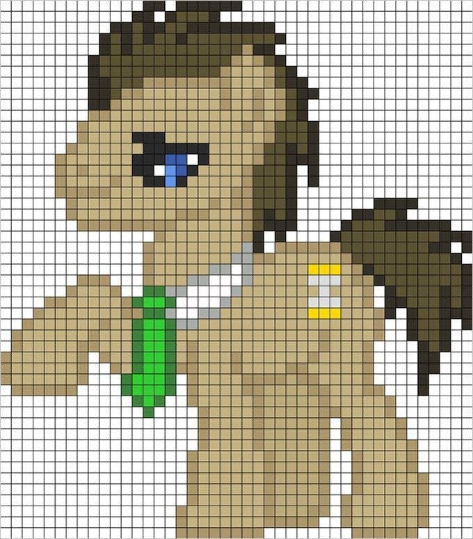 pixel art template pony