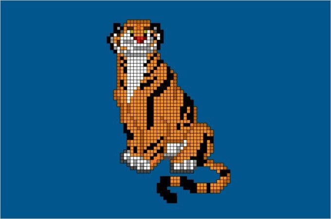 pixel art template tiger