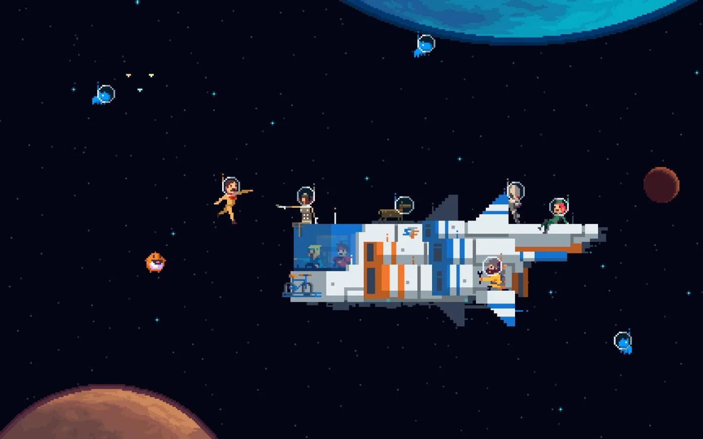 pixel art wallpaper spaceship