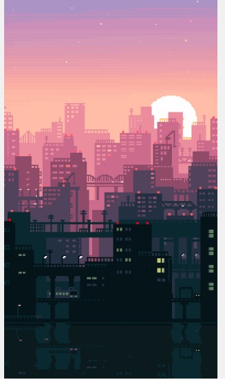 pixel art wallpaper sunset