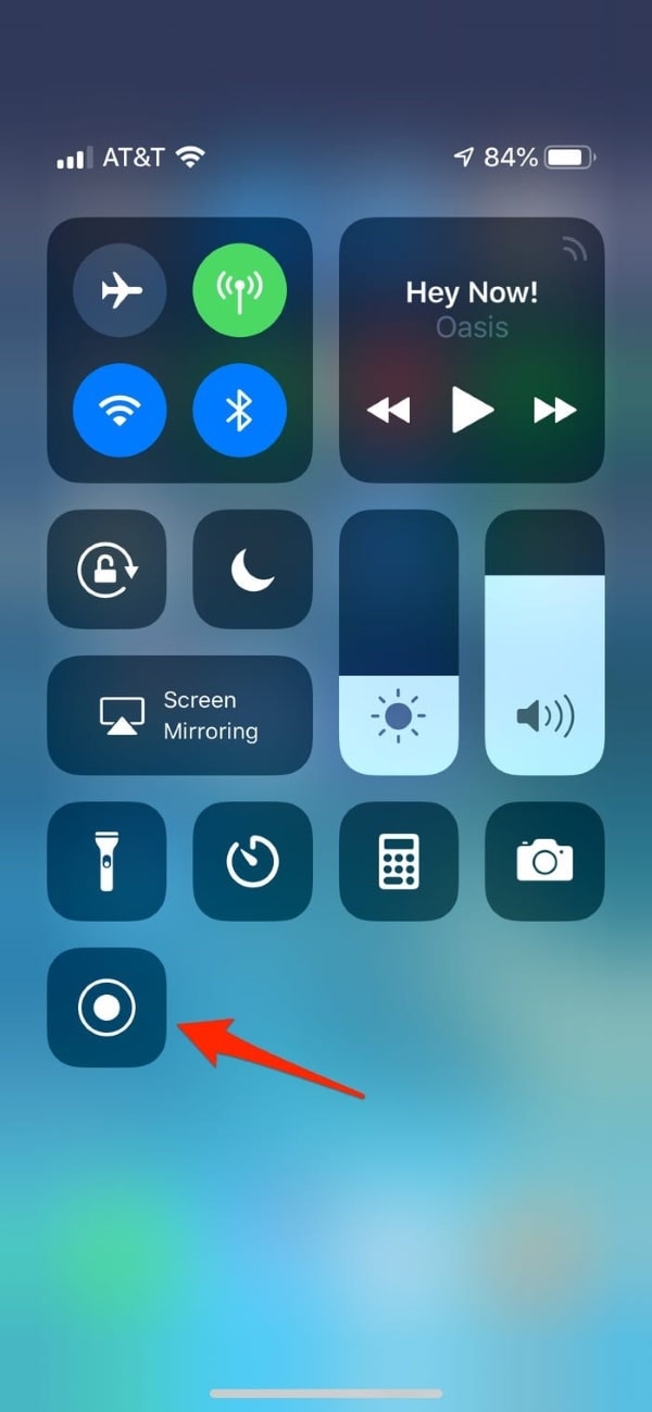 tap on screen recording icon