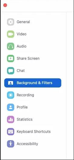 select filters zoom