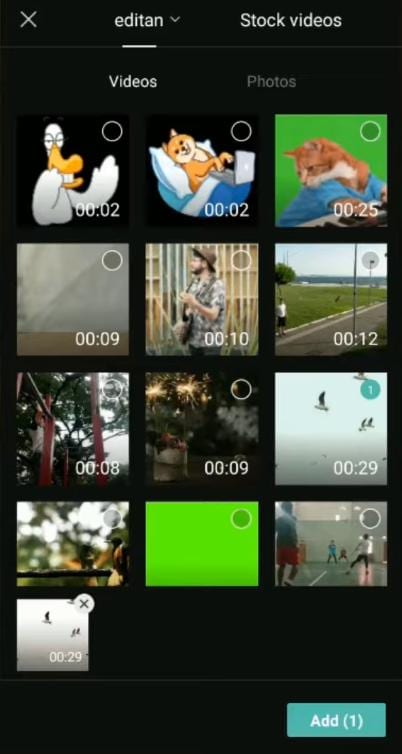 cara mengganti background di capcut - pilih background video