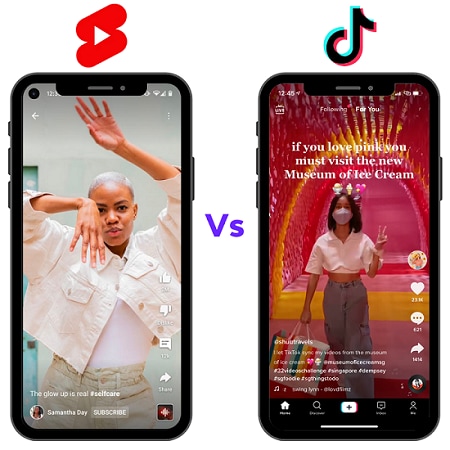 compare youtube shorts with tiktok