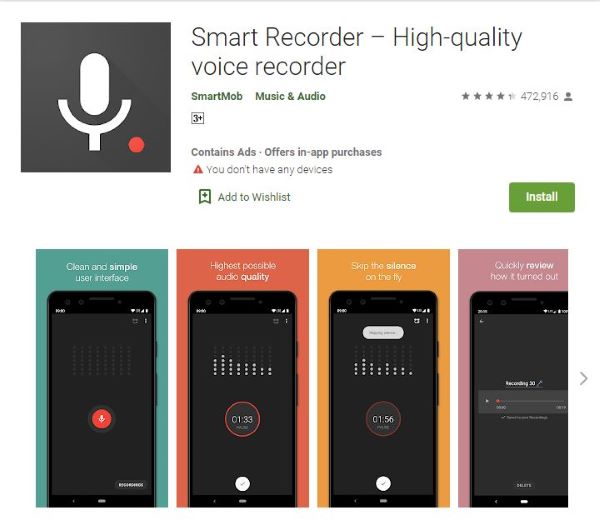 smart recorder per cellulare android