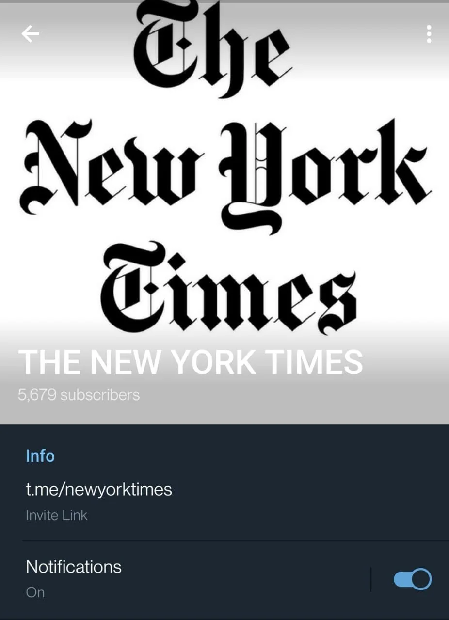 chaîne telegram nytimes