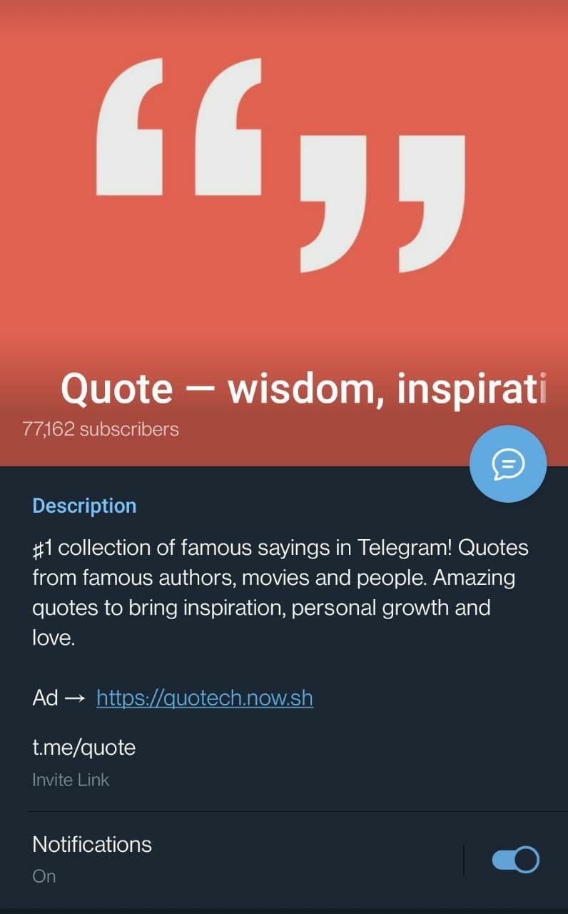 telegram channel quote