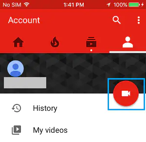 upload youtube video from iphone using ios app