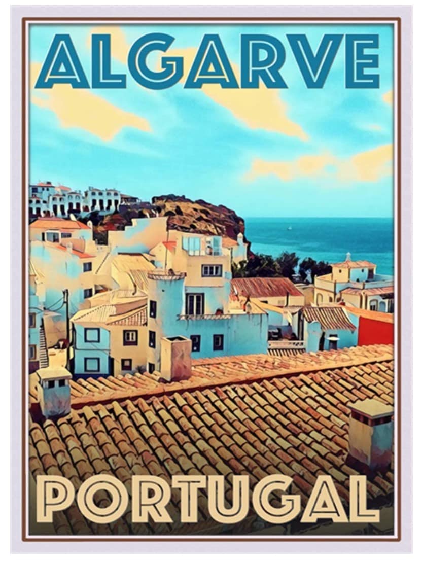 vintage travel poster algarve