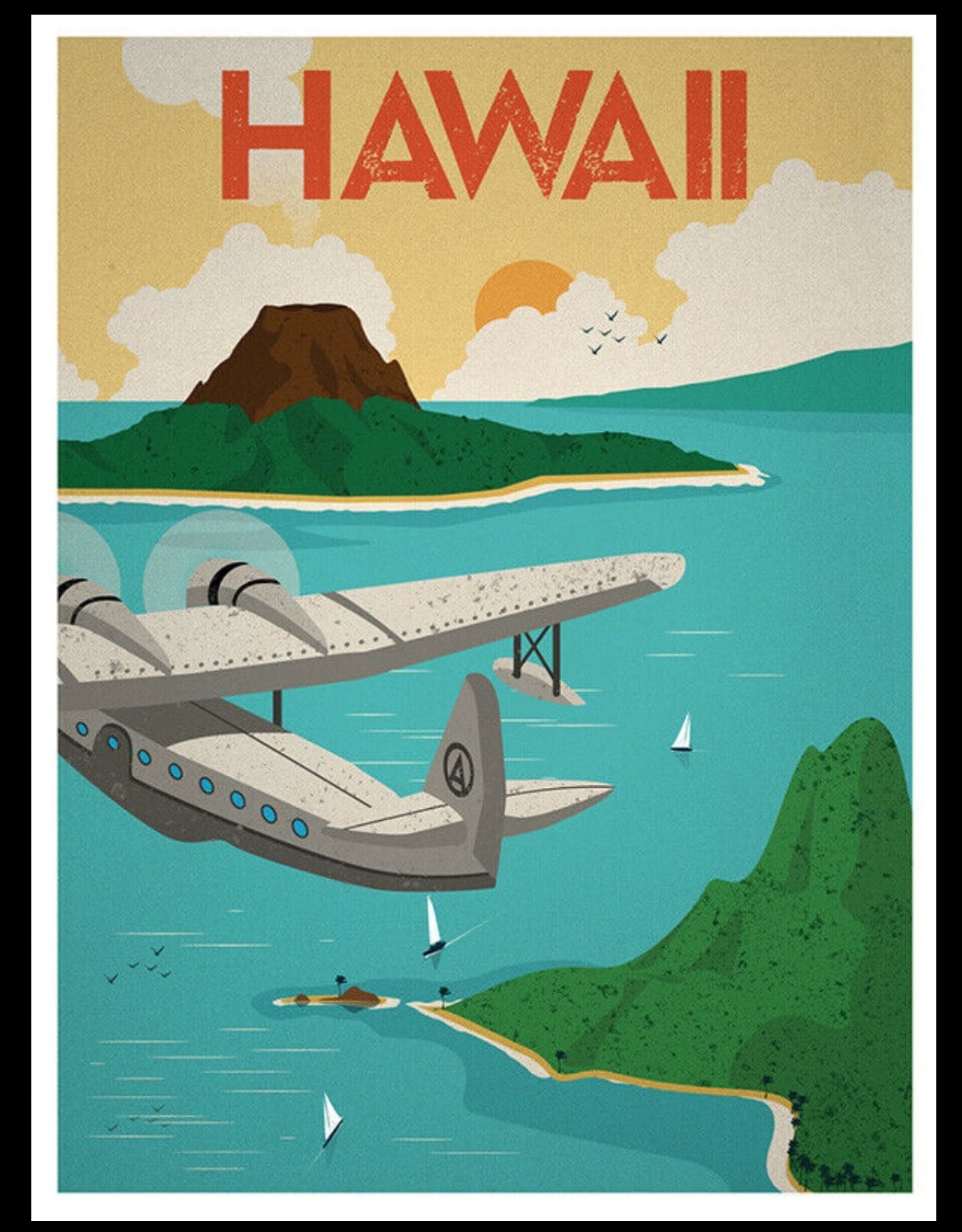 vintage travel poster hawaii