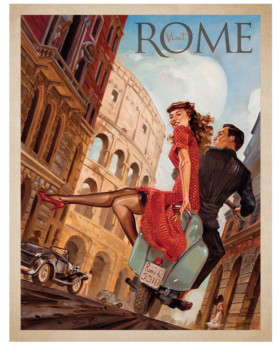 vintage travel poster rome