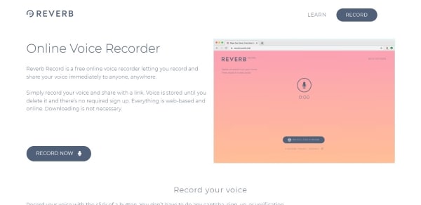 reverb enregistreur vocal en ligne