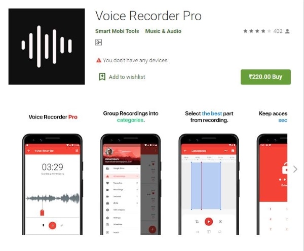 voice recorder pro per cellulare android