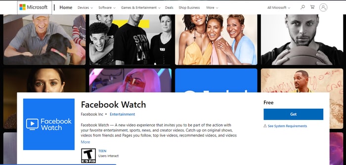 find facebook watch app