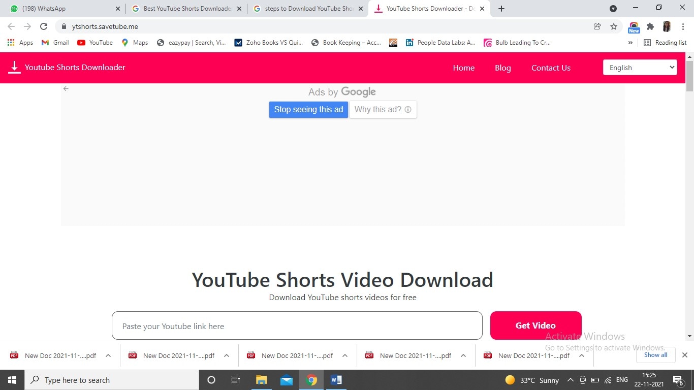 youtube video download shorts