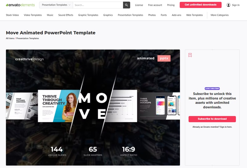 Move Animated PowerPoint Template