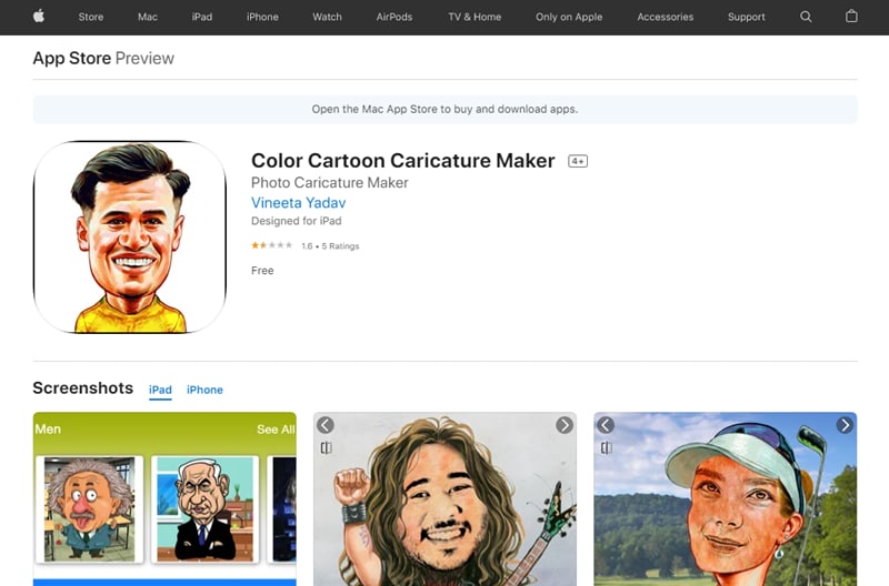 Cartone animato a colori Caricature Maker Applicazione