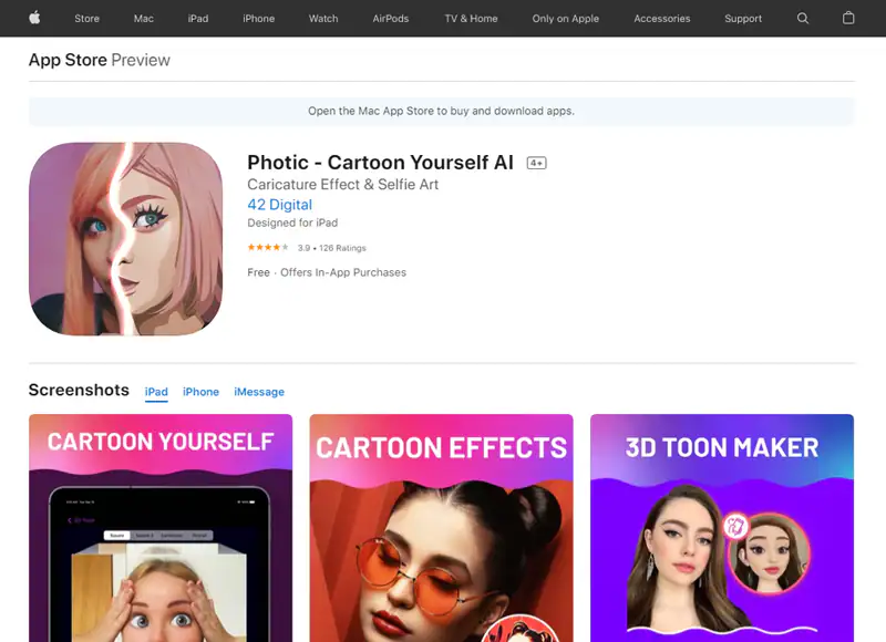 Aplikasi Photic - Cartoon Yourself AI