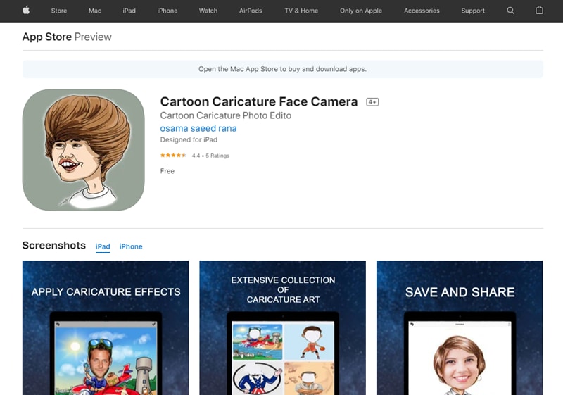 Cartoon Caricature Face Camera Application