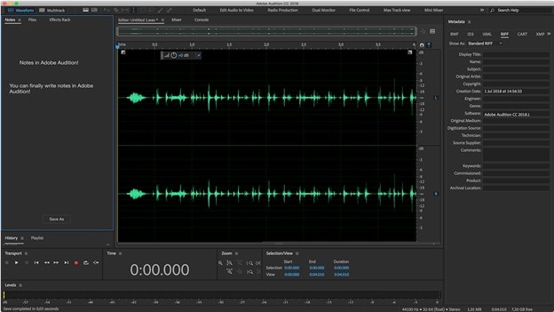 Sistem antarmuka Penghilang Vokal Adobe Audition
