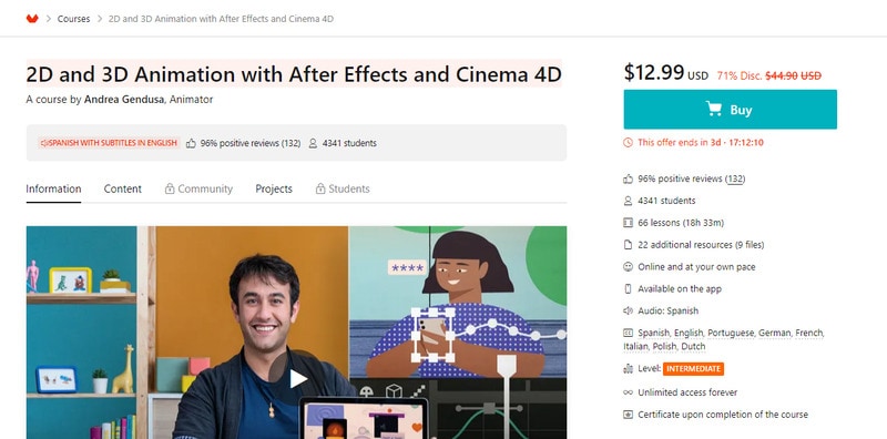 cursos online de animação 3D para iniciantes 3