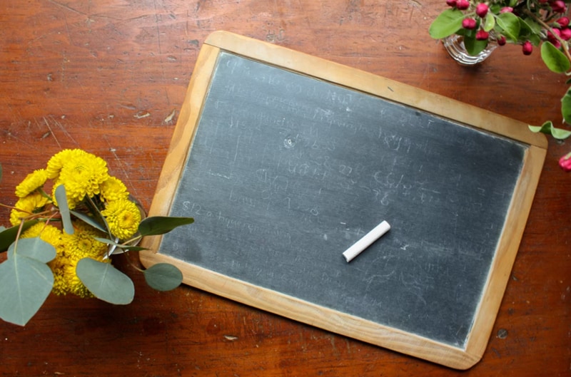 Traditional Blackboard with Chalk