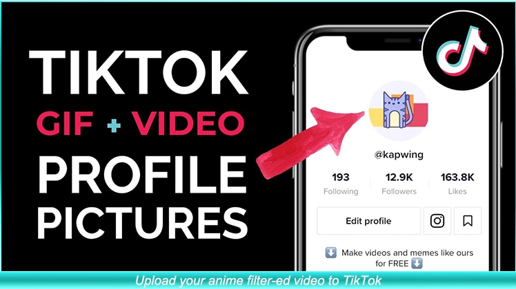 Upload anime filter video on TikTok
