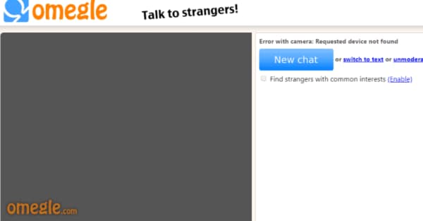 omegle not working - camera not found