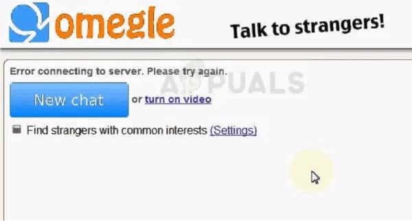 omegle not working - error connecting to server