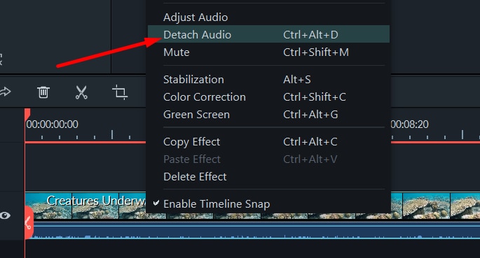 dividi audio dal video in premiere pro