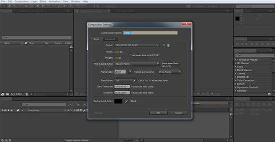 Aufteilung der Clips in Adobe After Effects