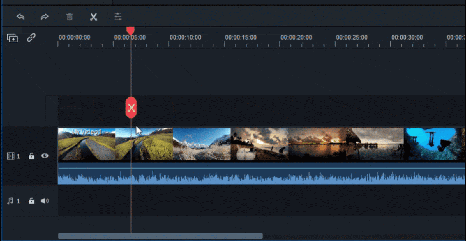 splitting the clips in adobe after effects