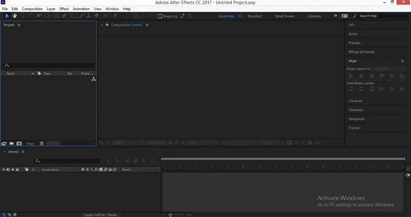 after effects interface