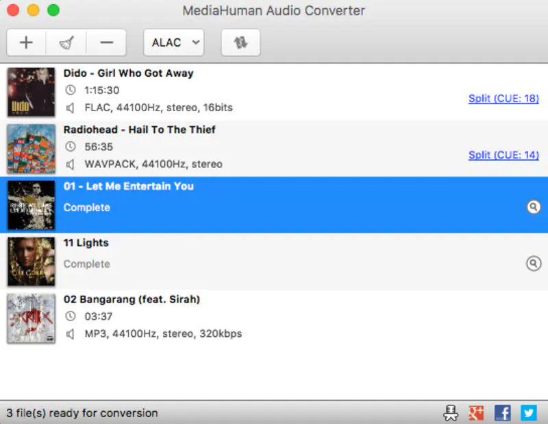 MediaHuman Audio Converter UI