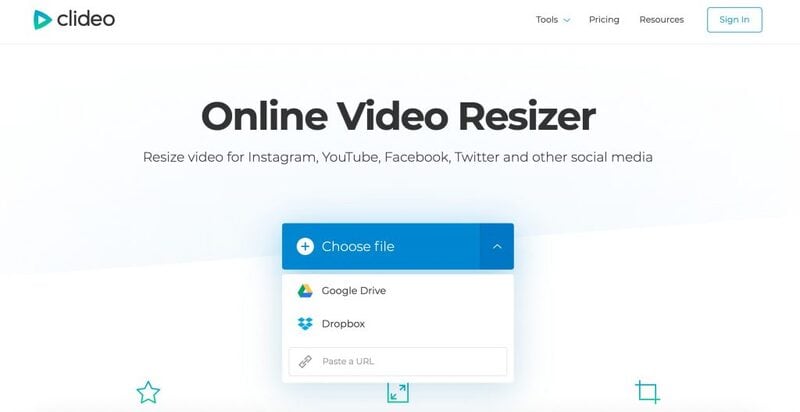 Clideo Online-Video-Resizer