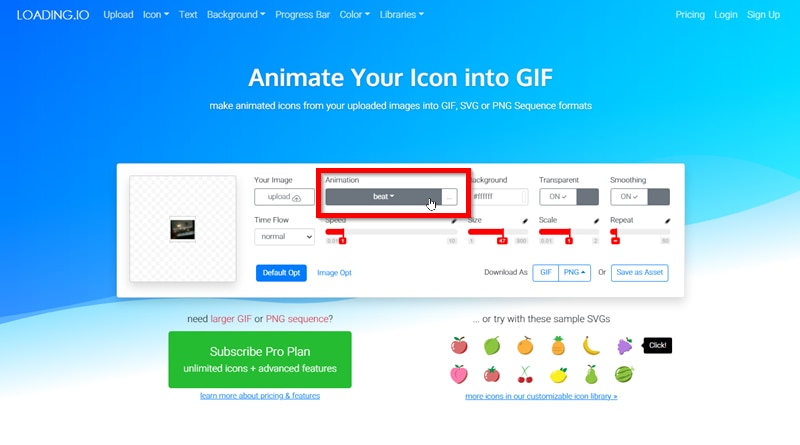 Choose GIF Animation Style