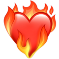 emoji del corazón en llamas