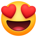 valentine emoji - smiling face with heart eyes