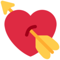 emoji de la Saint-Valentin - 	Une flèche dans le cœur