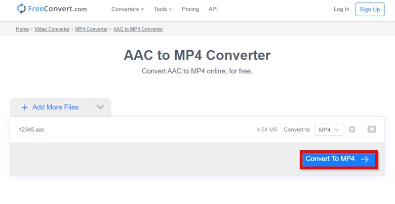 Select the ‘Convert to MP4' Option