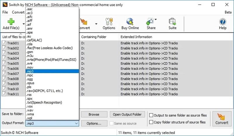 switch audio file converter