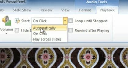 adjust audio options ppt